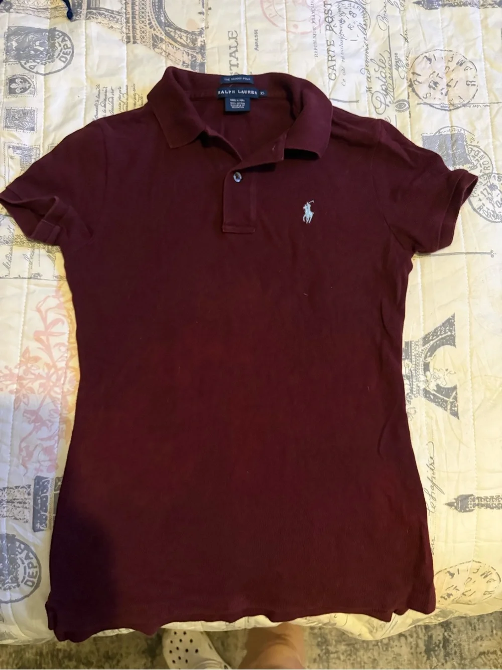 Ralph Lauren Maroon Polo Shirt with Pony Logo